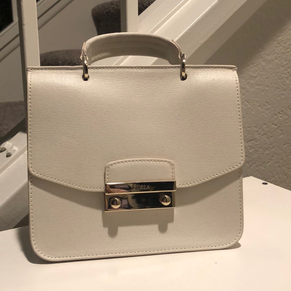 White Furla Handbag with Bag Strap - Picture 2 of 16